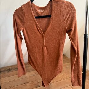 Abercrombie & Fitch Copper Long Sleeve Bodysuit
